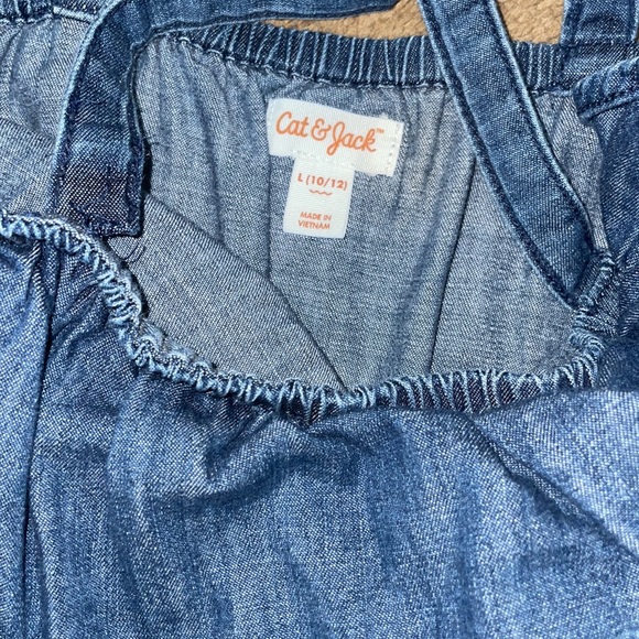 Girls jean overalls with elastic waist 10/12 large - Picture 5 of 5